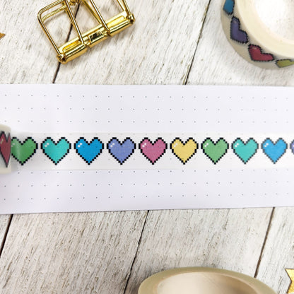 Pastel Pixel Hearts Washi Tape