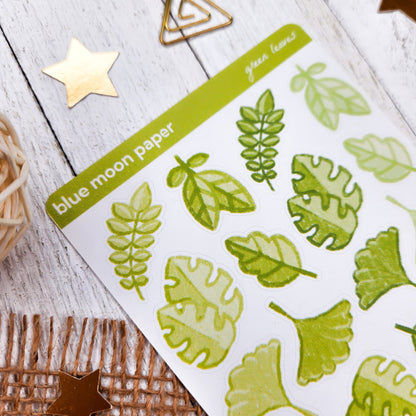 Green Leaves Sticker Sheet