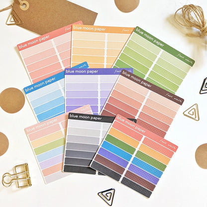 Faux Washi Mini Sticker Sheet | 9 Colours